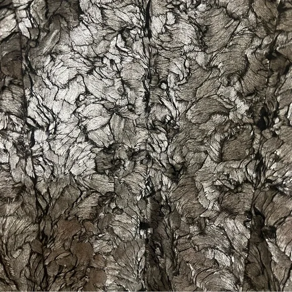 H&M Black & Silver Shimmer Faux Fur Textured Open-Front Jacket Size 12 NWOT - Picture 5 of 5